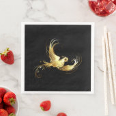 Golden Bird im schwarzen Hintergrund Serviette (Beispiel)