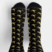 Golden Bird im schwarzen Hintergrund Socken (Oben)