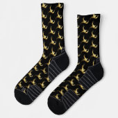 Golden Bird im schwarzen Hintergrund Socken (Links)