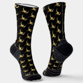 Golden Bird im schwarzen Hintergrund Socken (Gewinkelt)