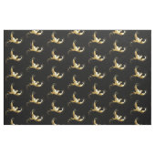 Golden Bird im schwarzen Hintergrund Stoff (Fat Quarter (45,7 x 55,9 cm))