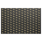 Golden Bird im schwarzen Hintergrund Stoff (Yard (91,4 cm))