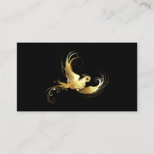Golden Bird im schwarzen Hintergrund Telefonnummerkarte