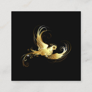 Golden Bird im schwarzen Hintergrund Telefonnummerkarte