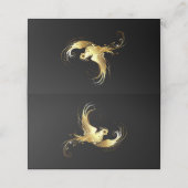 Golden Bird im schwarzen Hintergrund Terminkarte (Außenseite Aufgefaltet)