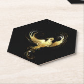 Golden Bird im schwarzen Hintergrund Untersetzer (angewinkelt)