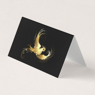 Golden Bird im schwarzen Hintergrund Visitenkarten