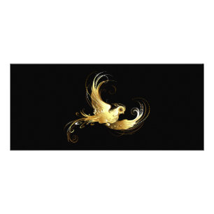 Golden Bird im schwarzen Hintergrund Werbekarte