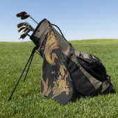 Golden Bird Japanische Klassik Antike Golfhandtuch (Gras)