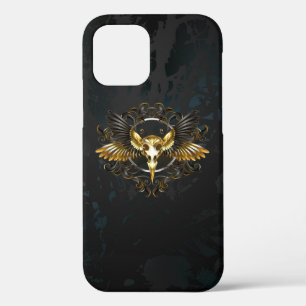 Golden Bird Skull auf schwarzem Hintergrund Case-Mate iPhone Hülle