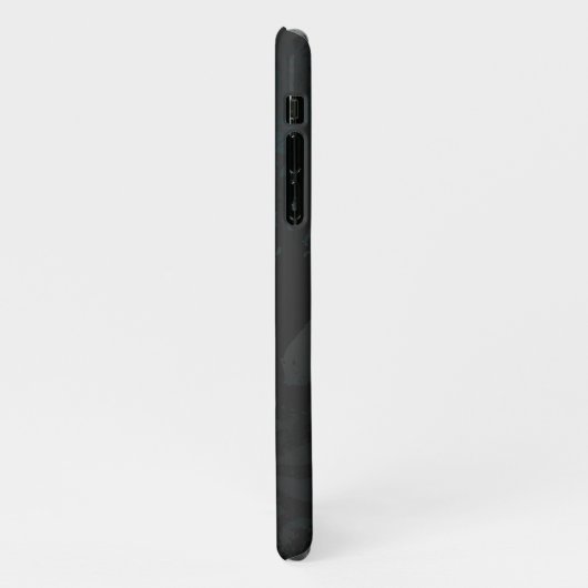 Golden Bird Skull auf schwarzem Hintergrund iPhone Hülle (Linke Seite)