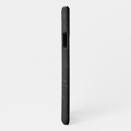 Golden Bird Skull auf schwarzem Hintergrund iPhone Hülle (Rechte Seite)