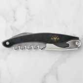 Golden Bird Skull auf schwarzem Hintergrund Kellnermesser (Rückseite)