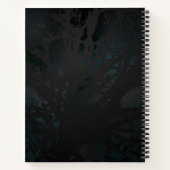 Golden Bird Skull auf schwarzem Hintergrund Notizblock (Rückseite)