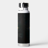 Golden Bird Skull auf schwarzem Hintergrund Trinkflasche (rechts)