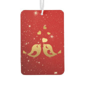 Golden Birds Hearts Red Shiny Schöne Rustikale Autolufterfrischer (Rückseite)