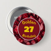 Golden Birthday Juli Birthstone Custom Button (Vorne & Hinten)