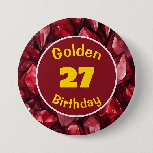 Golden Birthday Juli Birthstone Custom Button (Vorderseite)