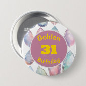 Golden Birthday Oktober Birthstone Custom Button (Vorne & Hinten)
