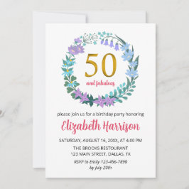 Golden Birthday Party Bluebells Einladung