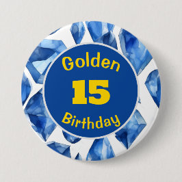 Golden Birthday September Birthstone Custom Button