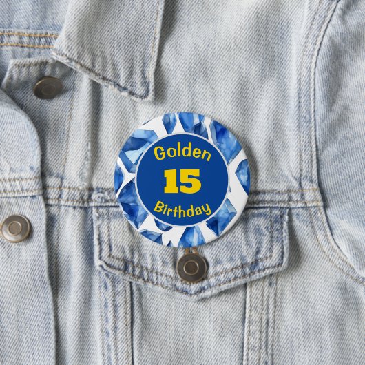 Golden Birthday September Birthstone Custom Button (Beispiel)
