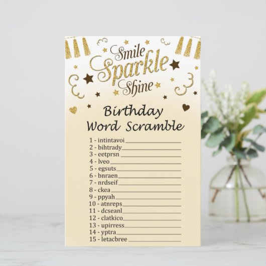 Golden Birthday Word Scramble Game (Stehend Vorderseite)