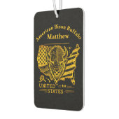 Golden Bison Illustration mit US-Karte und -Flagge Autolufterfrischer (Links)