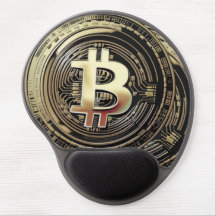 Golden Bitcoin Gel Mousepad