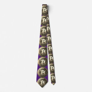 Golden Bitcoin Neck Tie Krawatte