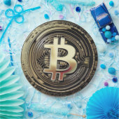 Golden Bitcoin Pappteller (Party)