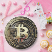 Golden Bitcoin Pappteller (Party)