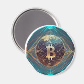 Golden Bitcoin Revolution Symbol  Magnet (Vorderseite/Rückseite)