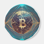 Golden Bitcoin Revolution Symbol  Magnet (Vorne)