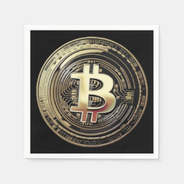Golden Bitcoin Serviette