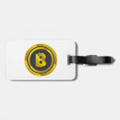Golden Bitcoin Symbol Digital Currency Gepäckanhänger (Rückseite horizontal)