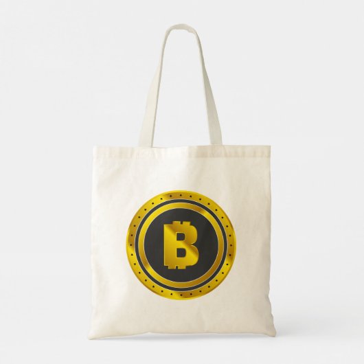 Golden Bitcoin Tote Bag Tragetasche (Rückseite)