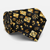 Golden Black Abstrakt Pattern Krawatte (Gerollt)