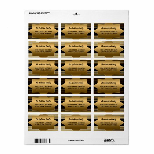 Golden Black Adressaufkleber (Vorne)