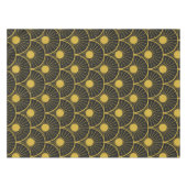 Golden-Black Art Deco Sun Muster Tischdecke (Vorderseite (Horizontal))