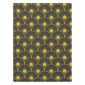Golden-Black Art Deco Sun Muster Tischdecke (Vorderseite)