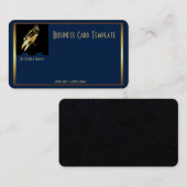 Golden Black Bird Raven Business Card Visitenkarte (Vorne/Hinten)