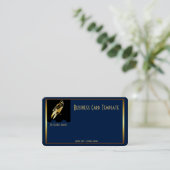 Golden Black Bird Raven Business Card Visitenkarte (Stehend Vorderseite)