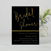 Golden & Black Brautparty Folieneinladung (Stehend vorne)