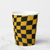 Golden/Black Checked Geschlossen Class Year Pappbecher (Rückseite)