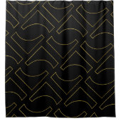Golden Black Chic Geometric Minimal Duschvorhang (Vorderseite)