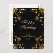 Golden Black Christmas Firmenjargon Postkarte (Vorne/Hinten)