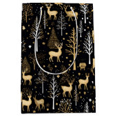 Golden Black Christmas-Geschenktasche Mittlere Geschenktüte (Vorderseite)