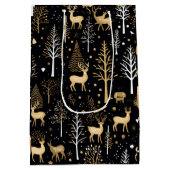 Golden Black Christmas-Geschenktasche Mittlere Geschenktüte (Rückseite)