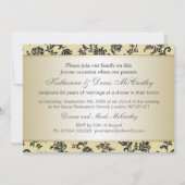 Golden Black Damask, 50. Hochzeitstag Einladung (Rückseite)